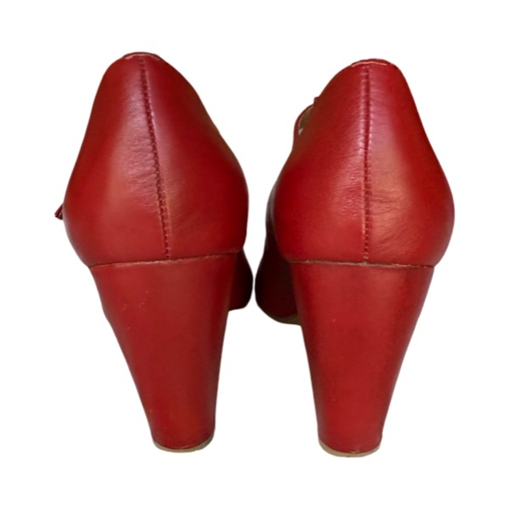 Aldo Red Leather Mary Jane’s Size 37 US 6.5 - Picture 6 of 11